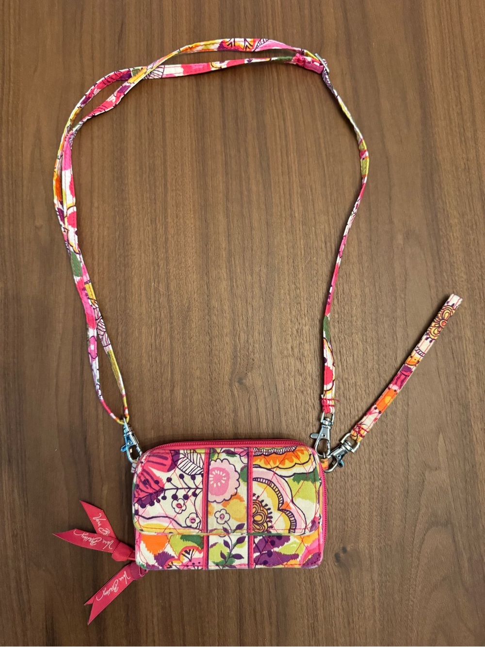 Vera Bradley Multicolor Floral Quilted Wristlet / Crossbody Set